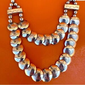 Ina J Nez Handmade & Stamped Pillow & Barrel Bead Necklace